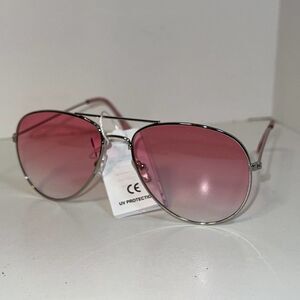 SILVER AVIATOR STYLE METAL FRAME SUNGLASSES SHADES 100% UV PROTECTIVE LENS Ombré